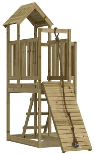 vidaXL Casa de Juegos con Pared Escalada de Madera impregnada de Pino