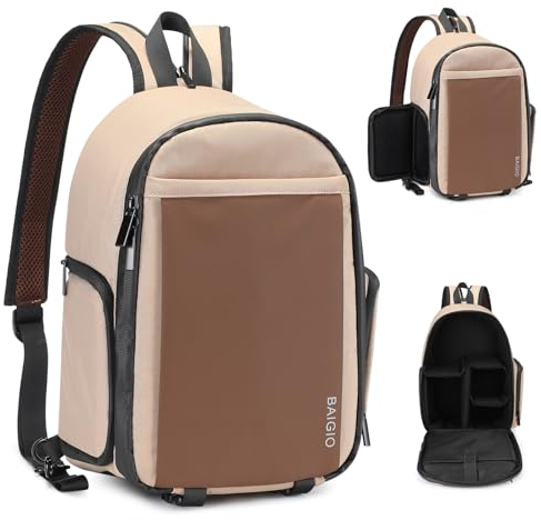 BAIGIO Multifunktional Kamerarucksack Kameratasche DSLR Fotorucksack Wasserfeste Kamera Rucksack Foto Tasche Umhängetasche Brusttasche Fototasche für Canon Nikon Sony Fujifilm Olympus Kodak & Lens