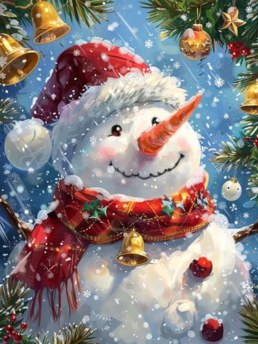 Reofrey 5d Diamond Painting Zubehör Weihnachten, Full Dril Schneemann Diamant Painting Bilder Set Diamant Malerei Vollbohrer, Kreuzstich Erwachsene Stickerei Crystal Strass Craft Für Wall Home 30X40cm
