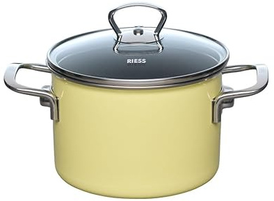 Riess - NOUVELLE PUR - Lemon - Pentola per carne con coperchio in vetro, 16 cm