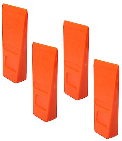 BESPORTBLE 4 Pièces coin de bûcheron outil de rouleau à bûches coupe-câble outil de sculpture Serrer coupeur affleurant ciseau coin d'abattage outil d'exploitation forestière Plastique Orange
