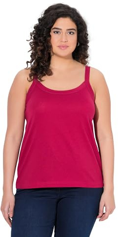 Ulla Popken - Camiseta sin Mangas para Mujer, Tallas Grandes, Tallas Grandes, Frambuesa Oscura, 50-52