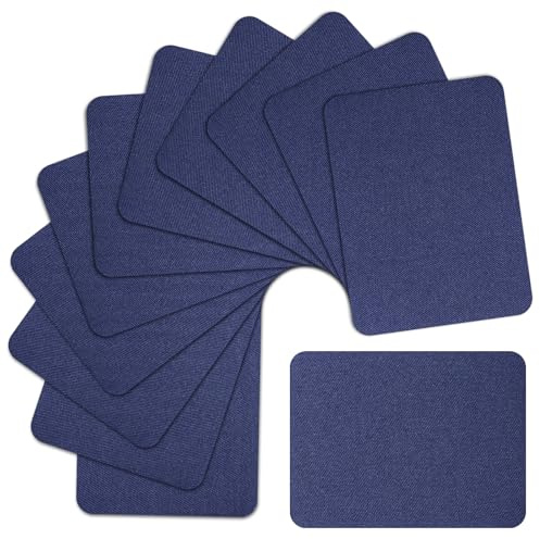 12 Stück Bügelflicken, Flicken zum Aufbügeln, Marineblaue Stoffreparaturflicken 12,5 x 9,5 cm zum Aufbügeln von Jeansflicken von innen, Stoffflicken zur Kleidungreparatur und Dekoration