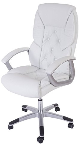 Mendler Profi-Bürostuhl L42 XXL, Chefsessel Drehstuhl, 150kg belastbar Kunstleder - weiß