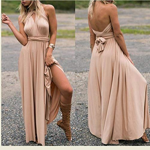 DXXHR Sexy Frauen Boho Maxi Club Kleid Red Bandage Langes Kleid Party Multiway Brautjungfern Cabrio Infinity Robe Longue Femme