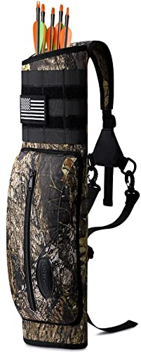 G4Free Carquois Parfait de Très Tactique Carquois de Tir à l'arc Sac à Epaule Bandoulière Ajustable Capacité Environ 30 Flèches pour Tir à l'arc Chasse