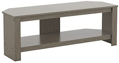 mahara Grey Corner TV Stand - Grey Wood Effect TV unit for up to 55 and Max 40Kg-TV Floorstand L115cm x D39.5cm x H41.4cm - For Living Room/Bedroom
