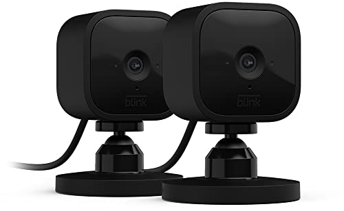 Blink Mini | Indoor plug-in pet security camera, 1080p HD day and night video, motion detection, two-way audio, easy setup, Alexa enabled — 2 cameras (Black)