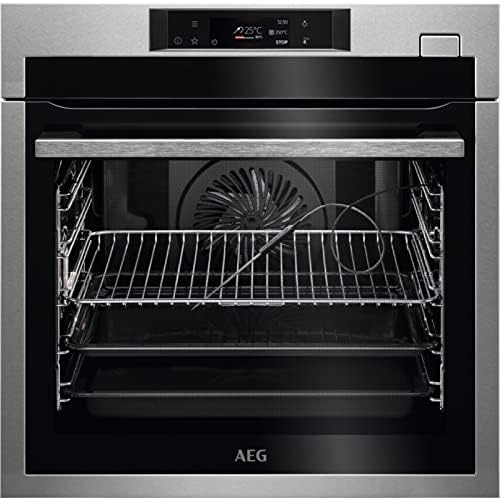 AEG BSE782380M Four multifonction avec nettoyage pyrolytique, 20 fonctions, sonde thermique, écran tactile TFT couleur, 225 recettes, fermeture en douceur, anti-traces de doigts, Inox, A++, 70 litres