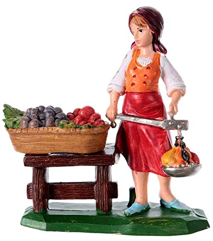 Holyart Statua Donna fruttivendola assortita 10 cm per presepe