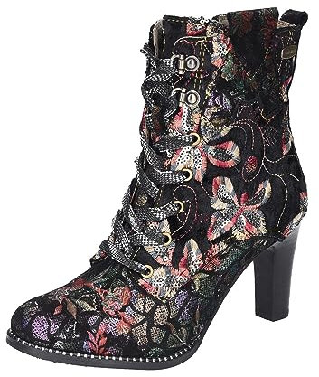 Laura Vita ALCBANEO 141 Damenschuhe Schnürstiefelette Schwarz Freizeit, Schuhgröße:37 EU
