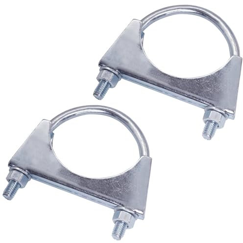 SKIR'CO (2 piezas) Abrazaderas para tubos de 65 mm de diámetro, abrazaderas con perno en U, soportes para tubos galvanizados