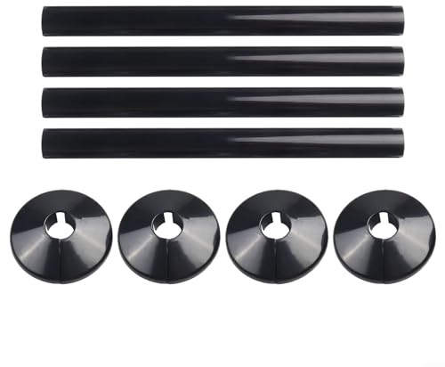 Einzel Heizungsrohr Rosette, Rosetten für Heizkörperrohre, Heizungsrohr Abdeckung, Heizkörper Rosetten ,Mit Rohrdekorring mit 15 mm Durchmesser(schwarz)