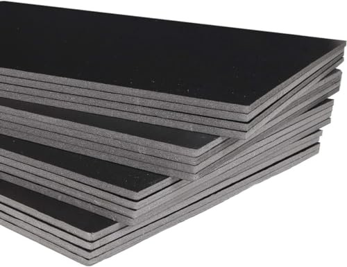 FWEEK 16 stycken skumplattor A3, svart, 5 mm för pyssel och reklam | Svarta foamboard-plattor med polystyrenskumkärna 420 × 297 × 5 mm, för presentationer, modelltillverkning och förpackning