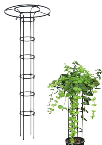 210cm Obélisque de Jardin Haut pour Plant_ES Grimpantes Treillis d'Obélisque Tour Jardin Support d'escalade Tuyau en Acier Plastifié Antirouille pour Plant_ES d'Intérieur d'Extérieur Légumes Vign