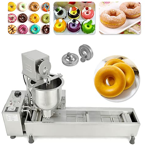 XNZJHPP Macchina Automatica per Ciambelle Commerciale, Macchina per Ciambelle Automatica a Fila Singola, Macchina per Ciambelle con tramoggia da 7 Litri con stampi in 3 misureti