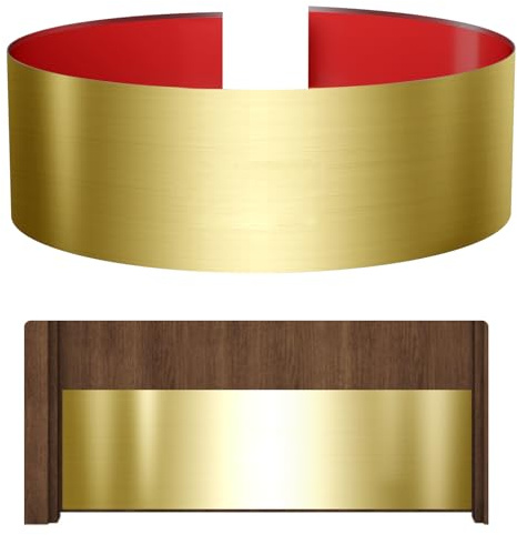 Sanbege Placa de acero inoxidable para puerta, placa de empuje de puerta de 6 x 30 pulgadas, placa autoadhesiva para puertas interiores o exteriores de 32 pulgadas (oro cepillado)