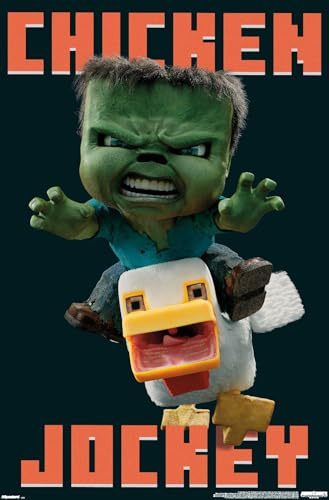 A Minecraft Movie - Chicken Jockey Wall Poster, 34L x 22.4W, Unframed Version