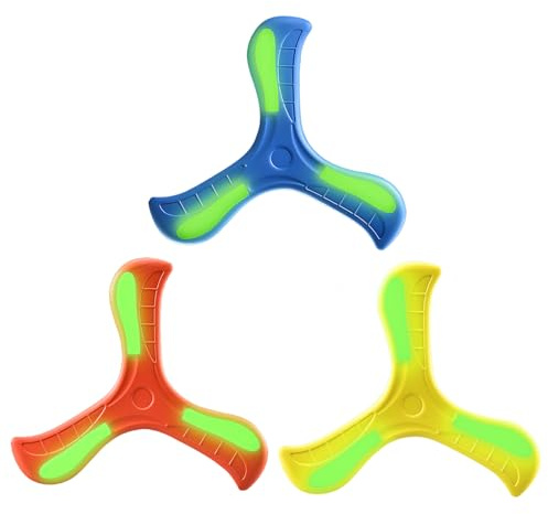 KGJAXF 3 Pack Boomerang Set for Kids & Adults Lightweight EVA Flying Discs with Easy Return Outdoor Sports Toy for Beach Games, Park Activities and Family Fun