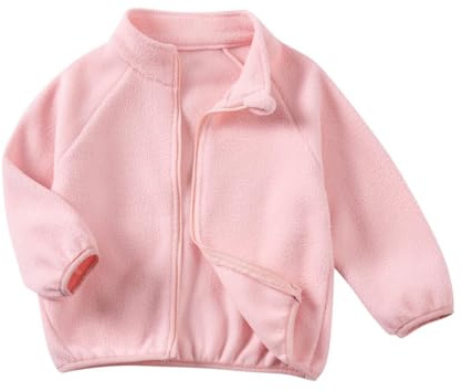 HAOLEI Foro Polar Nina,Sudadera Niña Sin Capucha con Cremallera de Felpa Casual Cuello Redondo Chaqueta Manga Larga Suave Cómodo Suéter Otoño Invierno Cálido Lindo Outwear Ropa Niños 1-7 Años