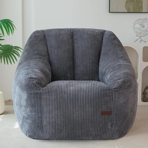 MAXYOYO Rep-puffstol med skumfyllning – modern, ergonomisk och bekväm, sittsäck för vuxna och barn, för vardagsrum och sovrum
