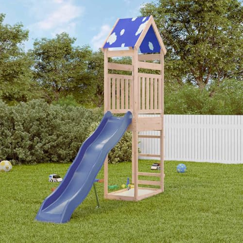 Genérico Parque Infantil de Exterior de Madera Maciza de Pino, Columpios y estructuras de Juegos Marrón,3279022