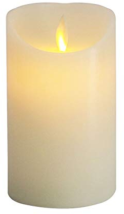 furein Velas LED DE Cera AUTÉNTICA, con Llama LED, 3 tamaños, Color Natural, decoración hogar, Restaurante, Oficina, despacho, Ambiente romántico y cálido, sin Llama Real, Segura (15x7cm)