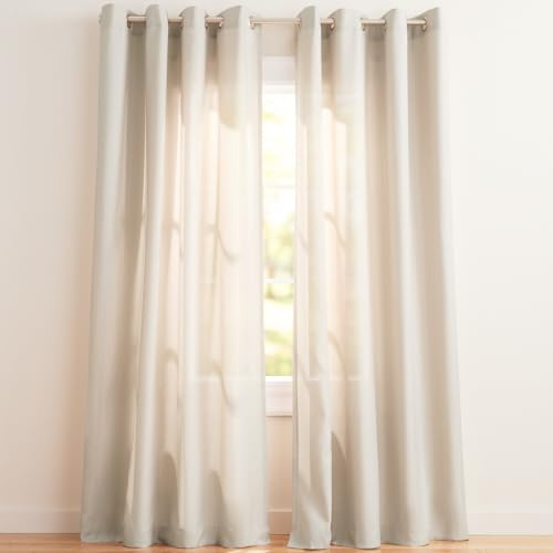 Exclusive Home Loha Linen Grommet Top Curtain Panel Pair, 54x108, Vintage Linen