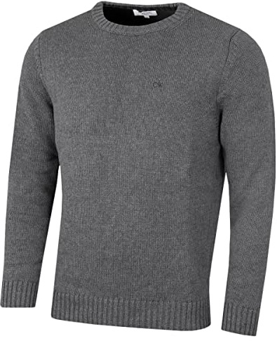 Calvin Klein Maglione da Golf CK inlavorato Maglia Uomo - Grigio Marl - XL