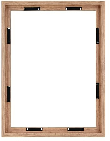 MCS Canvas Float Frames 18x24 Frame, Walnut Woodgrain for Finished Canvases, Vertical & Horizontal Wall Hanging Large with Adhesive for Canvas Paintings (1-Pack)