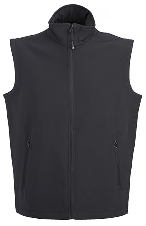 Generico James Ross Collections-Gilet da Uomo SANTANDER in Softshell Idrorepellente Traspirabile con Pile Antipilling,BLACK-M