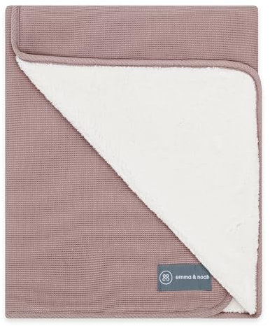 emma & noah Coperta invernale per neonati, 95 x 75 cm, soffice e traspirante, in cotone biologico, Oeko-TEX Standard 100, come regalo per il bambino o come coperta per passeggino (Essential Berry)