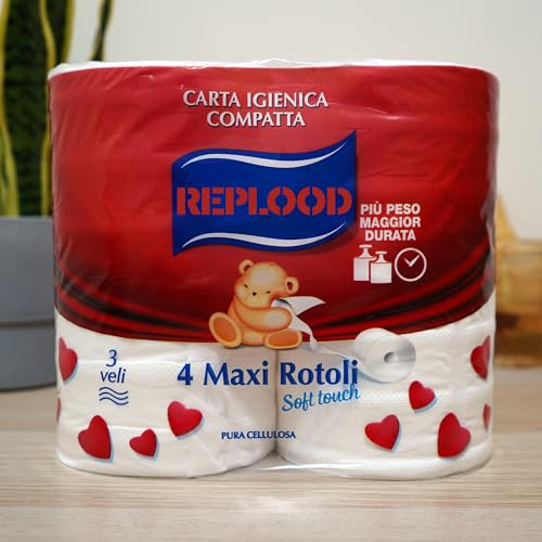 Carta Igienica Replood, 3 Veli, Tanti Strappi a Rotolo in Pura Cellulosa, Made in Italy, Morbida e Resistente, Delicata sulla Pelle da 4 a 48 Rotoli Certificata FSC® (24)