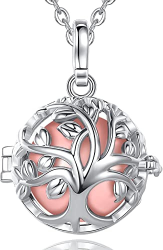 CELESTIA Collar Llamadores de Angeles Embarazadas con Dulce Melodía Collar Colgante Árbol de la Vida Colgante Regalo Original Embarazada Regalos para una Futura Mama 2 Cadenas