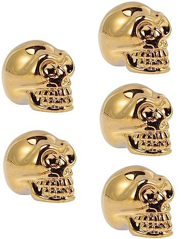 Alipis 25 STK -Dekoration Desktop-schädel-skulptur Fischtopf Skelettpaarfiguren Aquarium-schädelskulptur Künstliche Steingartenlandschaft Kristall Golden