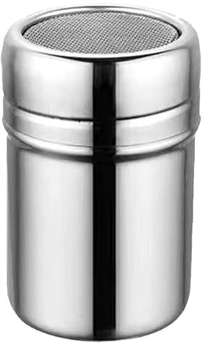 Ensemble de saupoudreuse en acier inoxydable, saupoudreuse à chocolat, épandeur de café et de cacao avec couvercle, moules à couvercle à mailles fines, boîte d'alimentation pour la pâtisserie, la