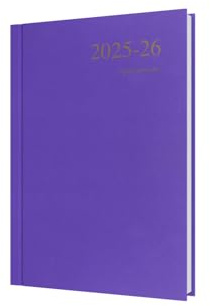 Collins 'Essentials' 12 Month Mid/Academic Year Planner, July 2025-July 2026 - ESSA51M.55-2526 -Day-to-Page Appointments Diary, A5 Hard Cover, Purple