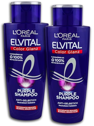 2 er Pack Loreal Elvital Shampoo Color Glanz Purple Shampoo Anti Gelbstich 2 x 200 ml