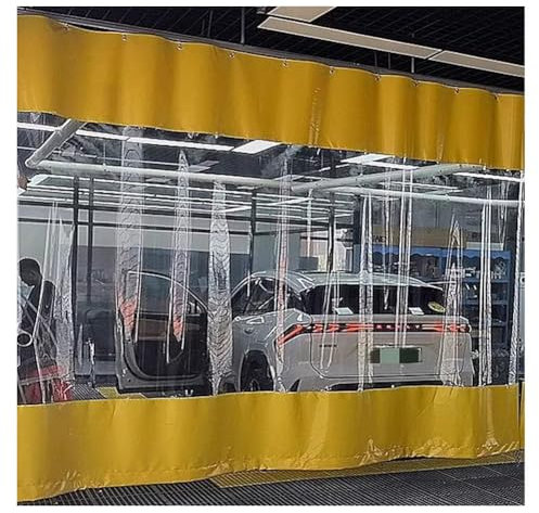 Tende in vinile trasparente con occhielli, divisorio impermeabile resistente per autolavaggi, fabbriche, magazzini