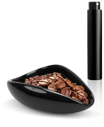 Prokitchen Ceramic Coffee Bean Dosing Tray & Aluminum Glass Spray Bottle, Espresso Bean Cup Precision RDT Kit, Espresso Dosing Cup for Baristas & Home Brewing, Black