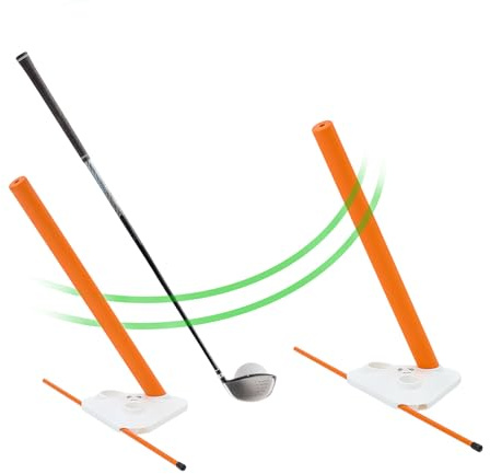 Golf Swing Training Aid - Alignment Discs & Rods | Corrects Setup, Posture, Swing Plane & Path to Fix Slice and Hook | Achieve Consistent Contact, Increase Distance & Accuracy