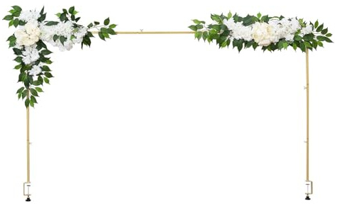 VEVOR Arco da Tavolo con Morsetti, Lunghezza e Altezza Regolabile, Supporto per Asta da Tavolo per Feste con Accessori Floreali, Cornice per Palloncini Dorata per Decorazioni Natalizie per Matrimoni