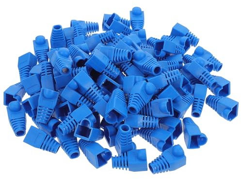 OATIPHO 100 Fundas Protectoras para Conector de Cable de Red y Cat6 Tapa de Plástico Azul para Protección contra Polvo y Golpes Accesorio para Red Ethernet