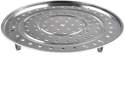 Grille vapeur ronde en acier inoxydable avec 3 pieds, insert vapeur pour casserole et poêle, 18-30 cm de diamètre, ustensile de cuisine pour cuire à la vapeur et cuire (26 cm)