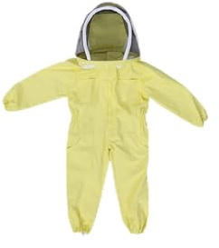 SIXRUN Traje Protector de Apicultura para Niños, Equipo de Protección de Granja de Abejas de Algodón Suave y Transpirable para Juegos de Rol para Niños, Mono Lavable para Apicultor Visitante (M)