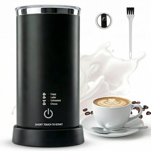 2026 Upgrade 4-in-1 Electric Milk Frother, Automatic Milk with Hot Froth, Heat Milk, Cold Froth & Hot Chocola Modes and Large Capacity,Magnetic Foam Technology Coffee Frother for Latte & Cappuccino