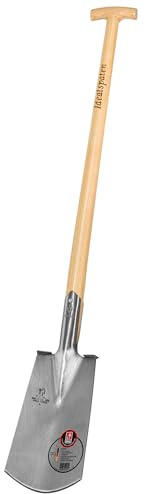 Idealspat 10080407 spade fyra länder fint polerat blad med Eschen-T-skaft 90 x 30 cm, silver, 40 x 25 x 15 cm