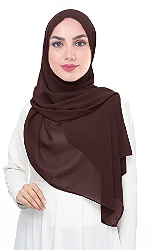 Lina & Lily Hijab pour Femmes Mousseline Foulard Écharpe Turban Châle Islamique