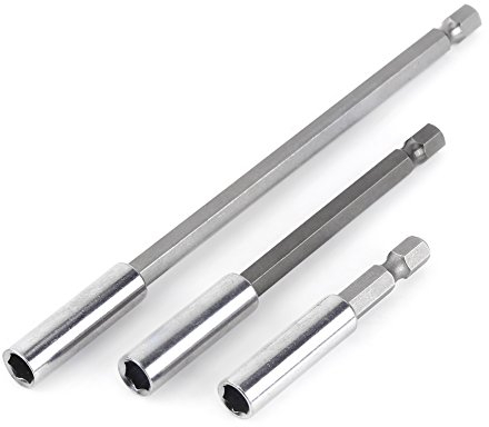 Extensión de destornillador eléctrico para taladro, vástago hexagonal de 1/4 pulgadas, soporte magnético de extensión, 3 unidades para la mayoría de destornilladores eléctricos, brocas y puntas
