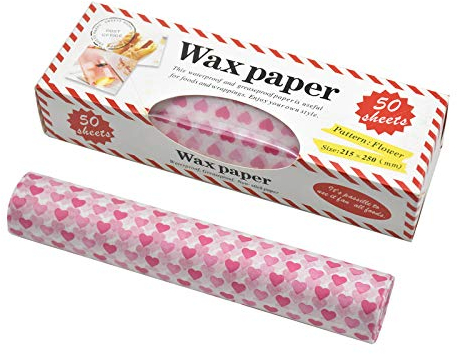 Pinsheng 50 Blätter Lebensmittelpapier, Bienenwachstücher Lebensmittelpapier, Wachstücher für Sandwich Brot Hamburger Snacks(25 * 21cm)